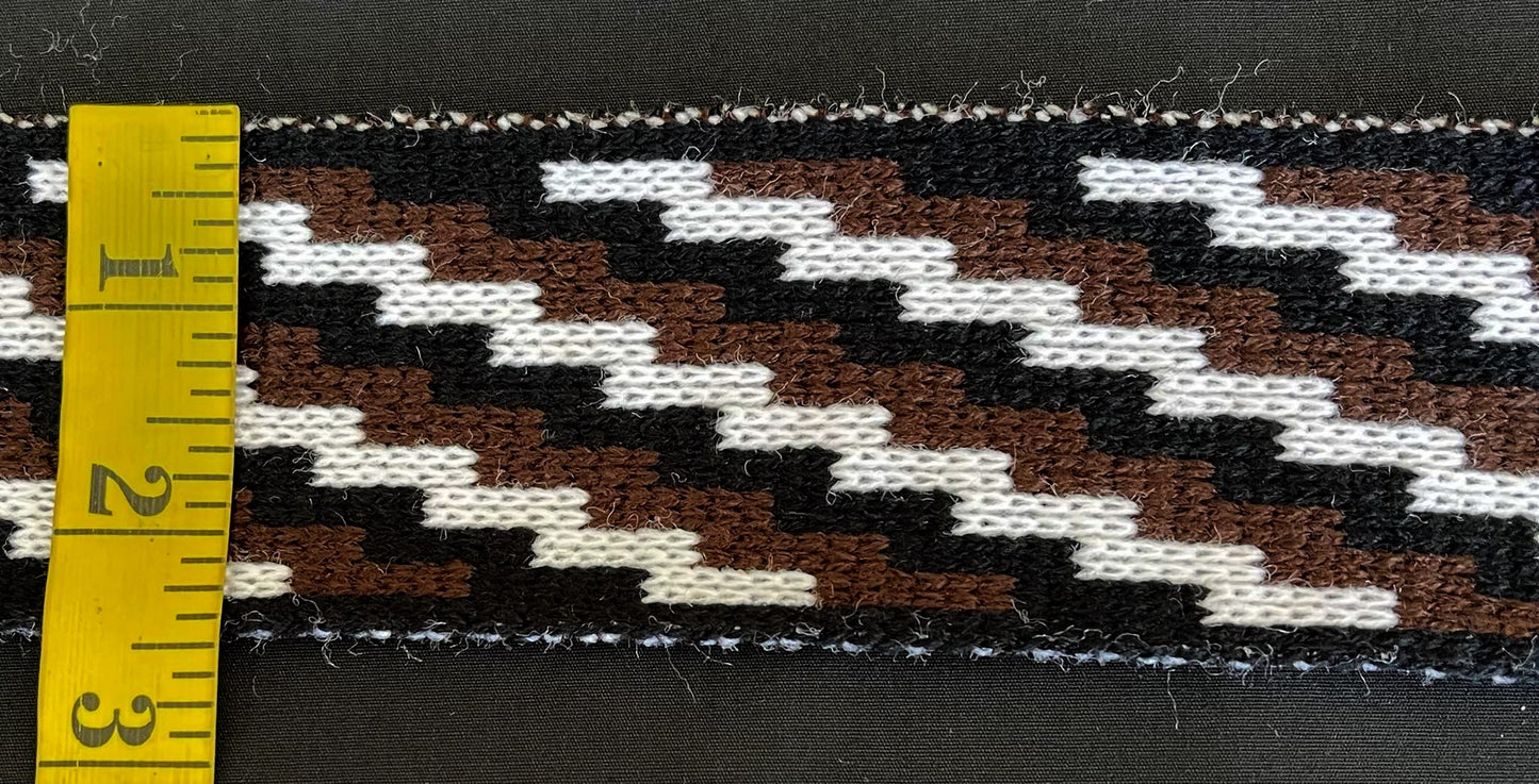 Black Dark Brown and White - Taniko Band 2.5inch