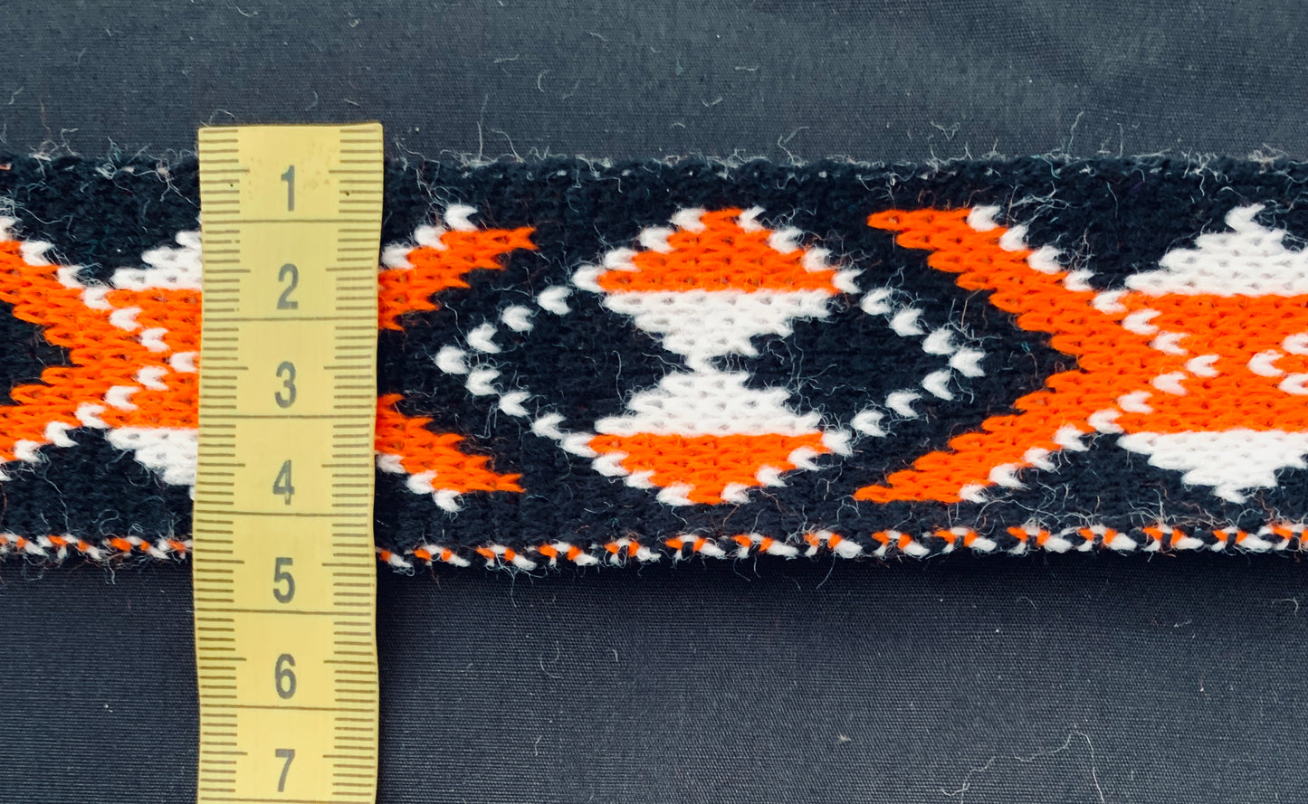 Orange Pātiki- Taniko band 2inch