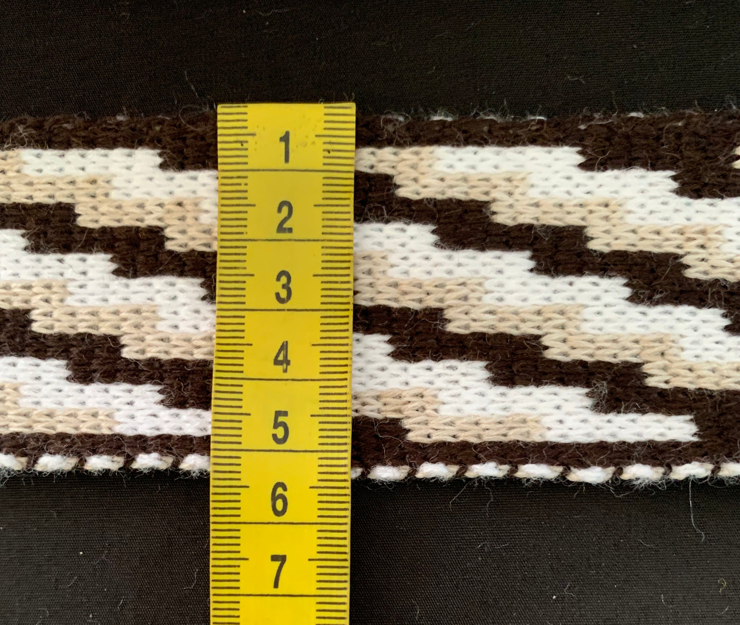 Brown Beige and White Poutama - Taniko Band 2.5inch