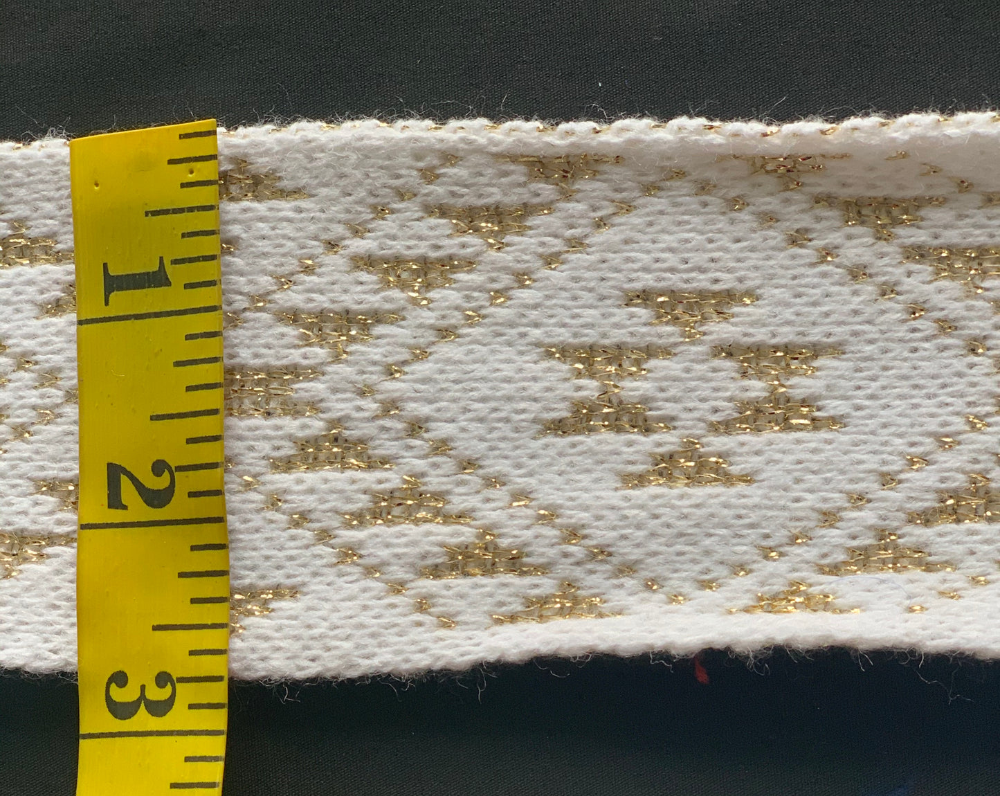 Taniko Band White With Gold Thread 2.5