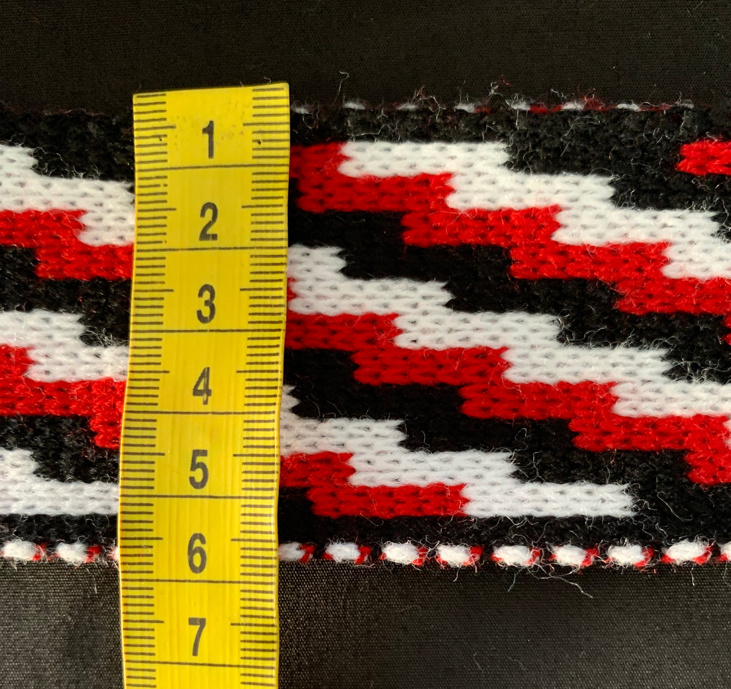 Red Black and White Poutama - Taniko Band 2.5inch