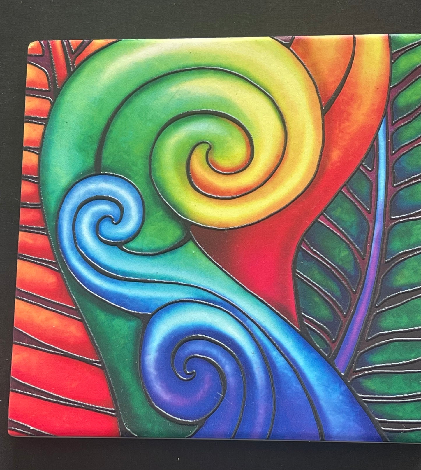 Square Koru Fern - Ceramic Wall Art