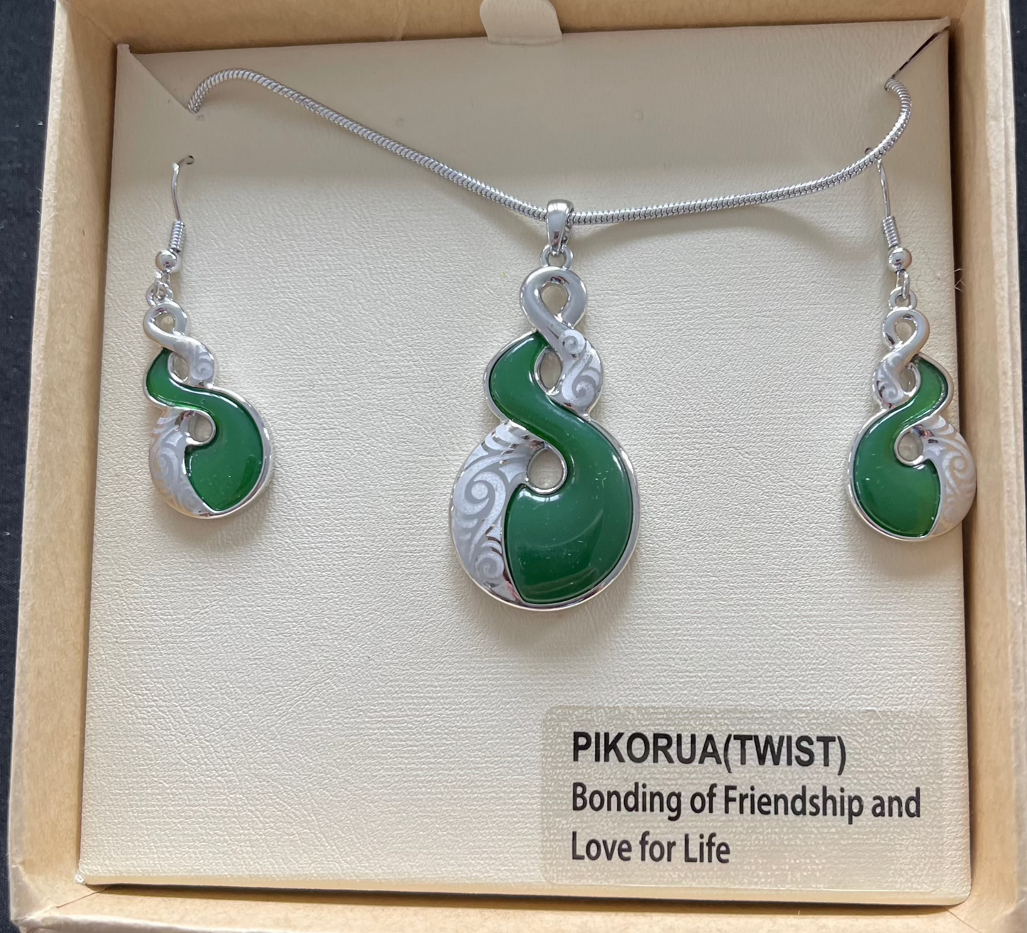 Jade Twist Necklace and Earrings