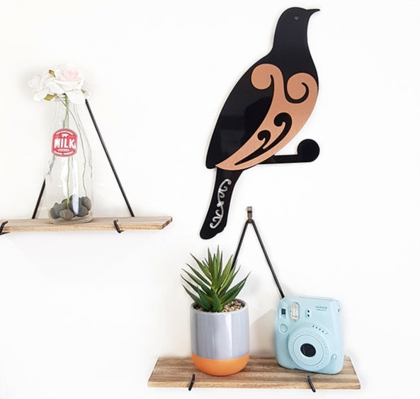 2 Tone Moko Kereru Brushed Copper - Wall Art