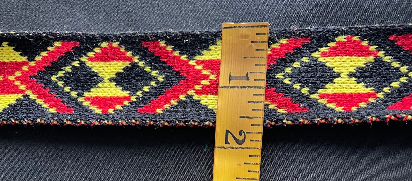 Black, Yellow & Red Pātiki - Taniko Band 2inch