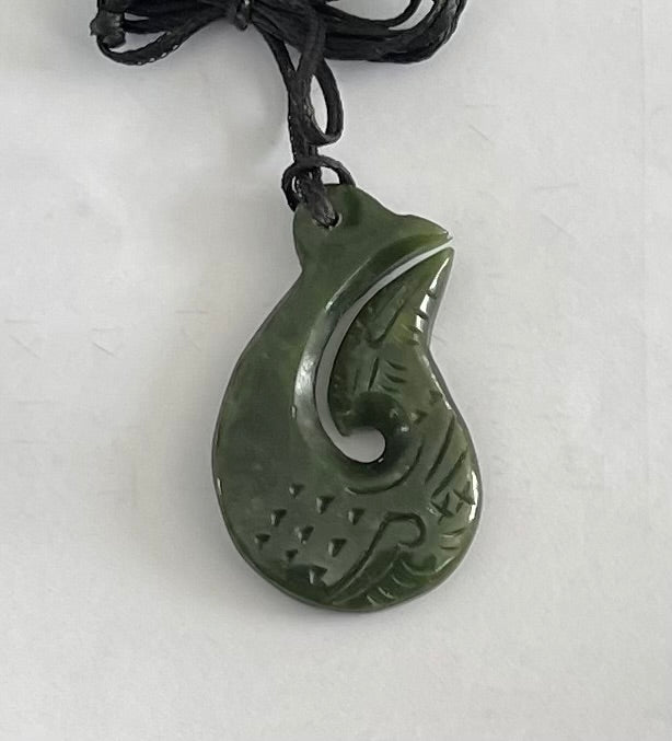 Little engraved hook Pounamu Necklace