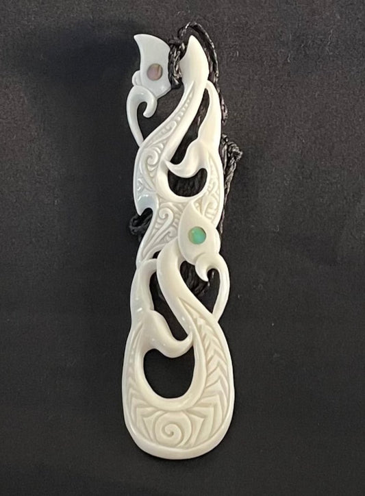 Manaia Carving - Bone Necklace - Bone Carving Maori