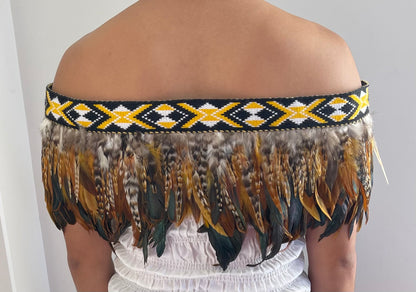 Gold Feathered Maori Cape