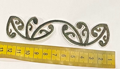 Iron on Embroidered Koru Olive Green