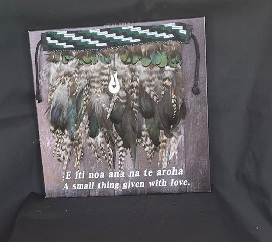 Korowai On Canvas With a Saying - With Love