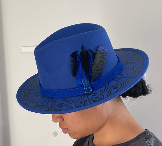 Potae - Royal blue Fedora Felt Hat