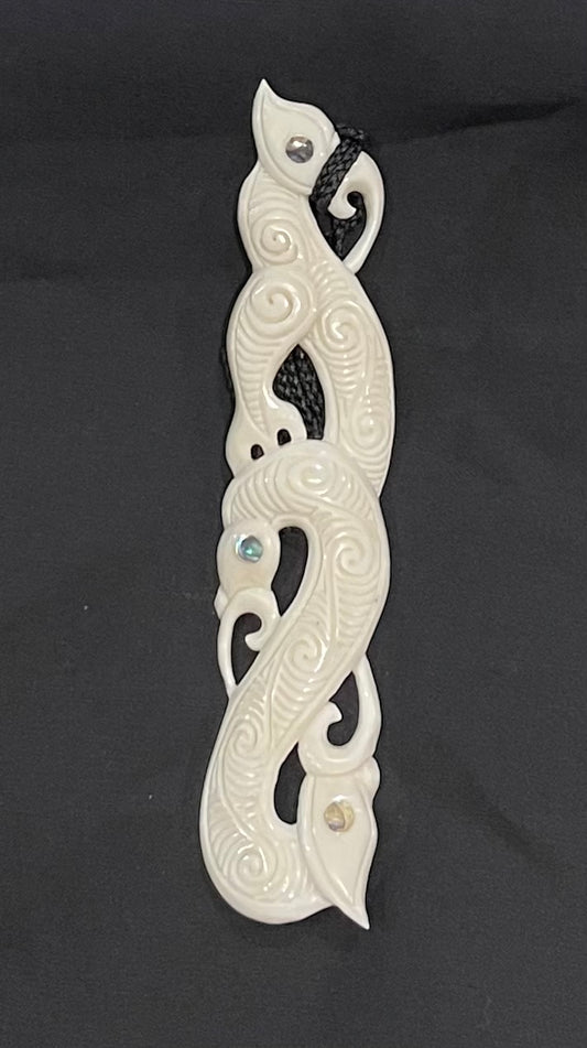 Large Manaia Pendant - Bone Carving