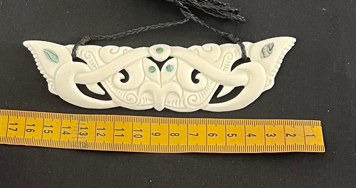 Breastplate Double Manaia Necklace - Bone Carving