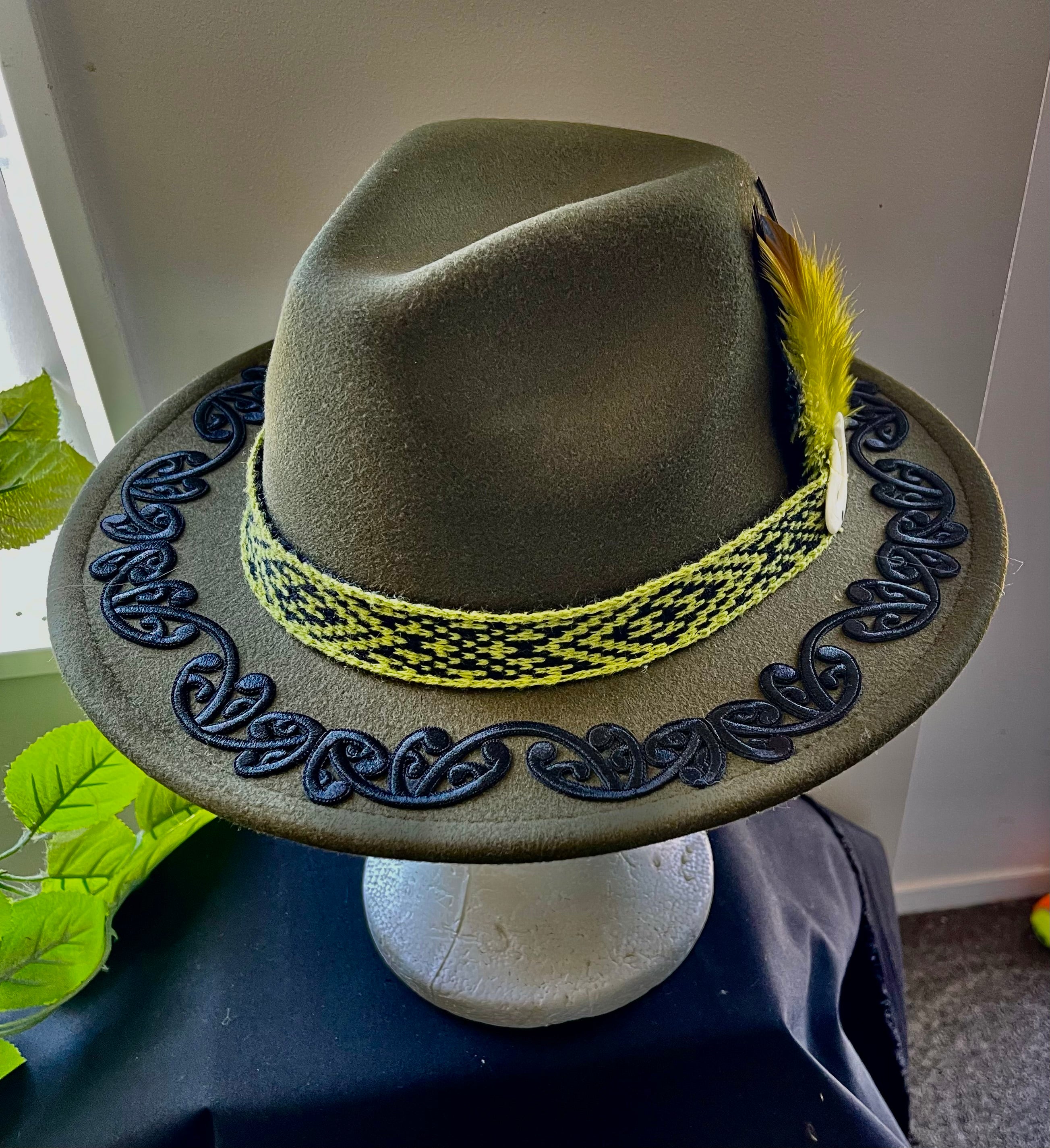 Potae - Blue Fedora Felt Hat - Potae Hat - Maori Potae – An Eye 4 Art