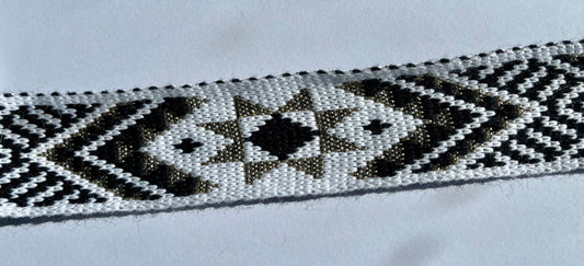 White Black with Gold Flex - Matariki Band 2.5inch