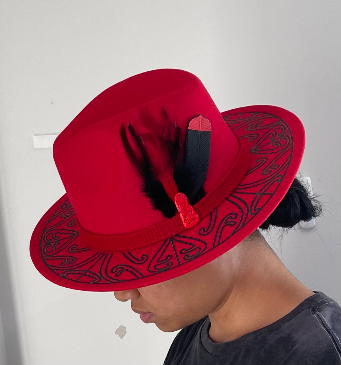 Potae - Red Fedora Felt Hat