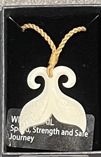 Whale Tail Necklace - Bone Carving