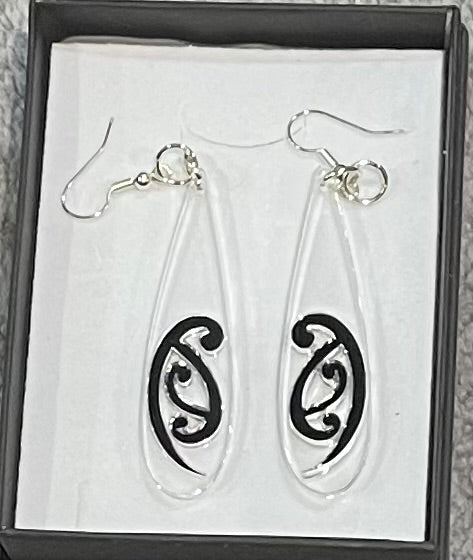 Maori Design Resin Earrings