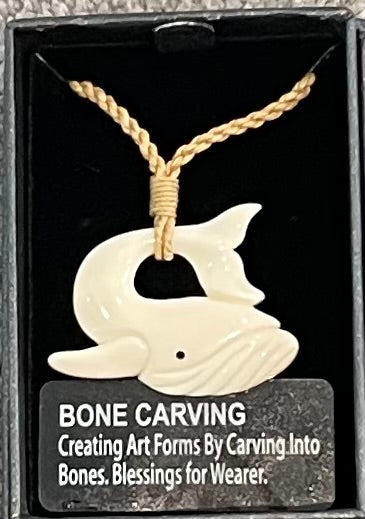 Whale Necklace - Bone Carving