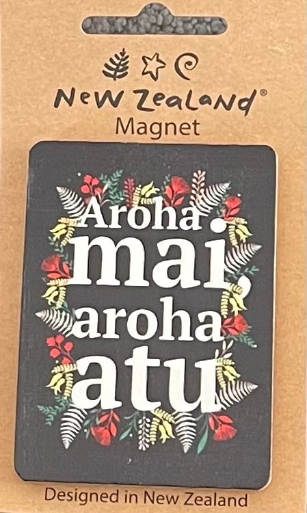 Maori Wooden Magnet - AROHA MAI