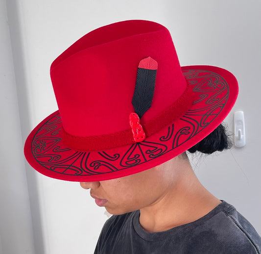 Potae - Red Fedora Felt Hat