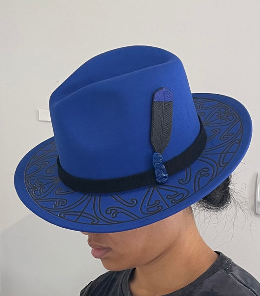 Potae - Royal Blue Fedora Felt Hat