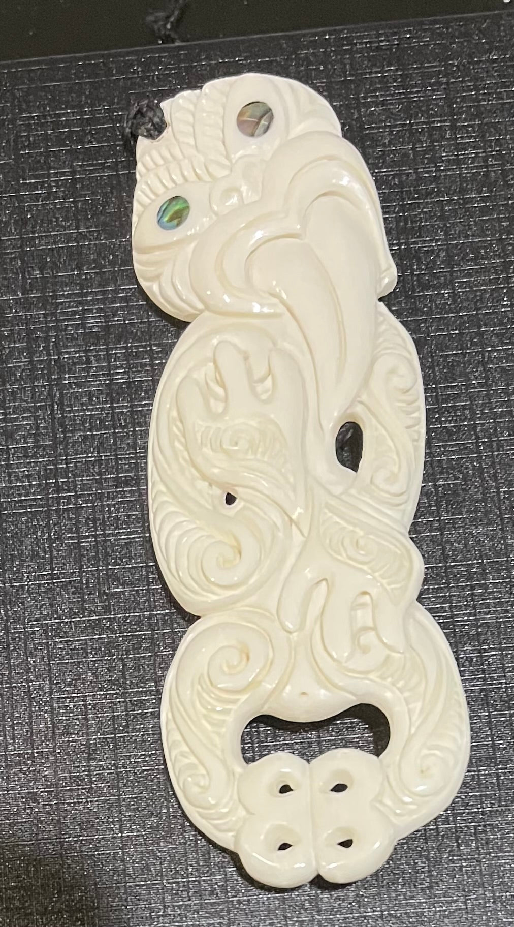 Tiki Face Pendant - Bone Carving