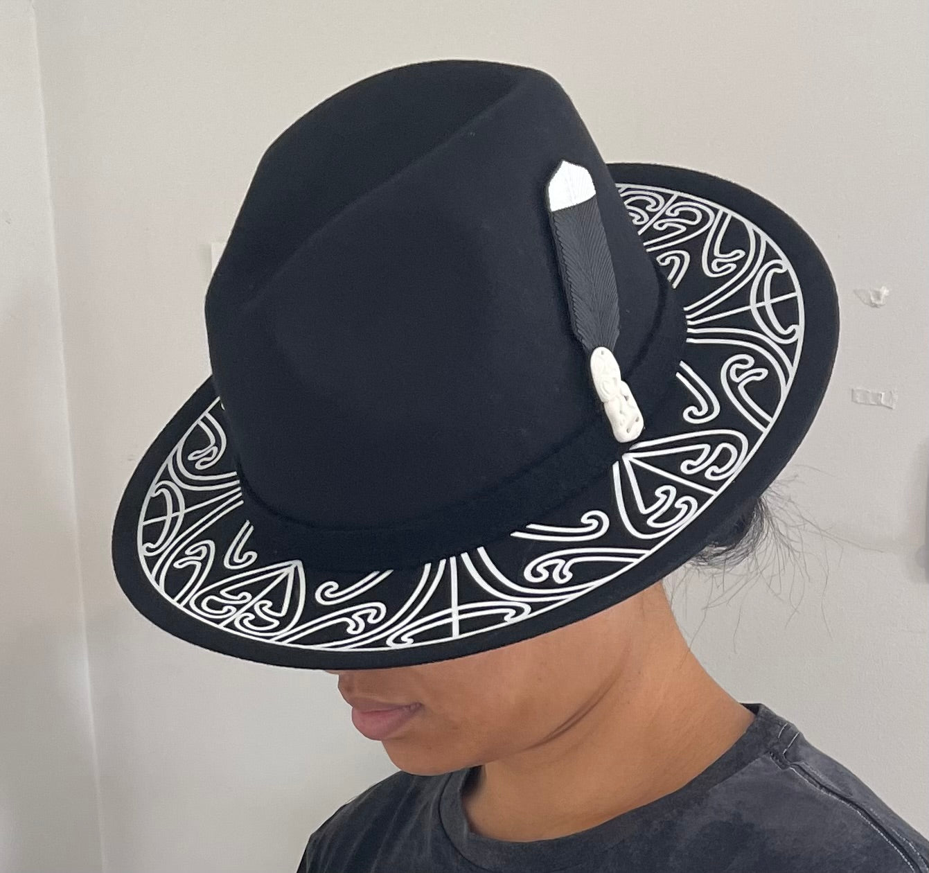 Potae - Black and White Fedora Felt Hat