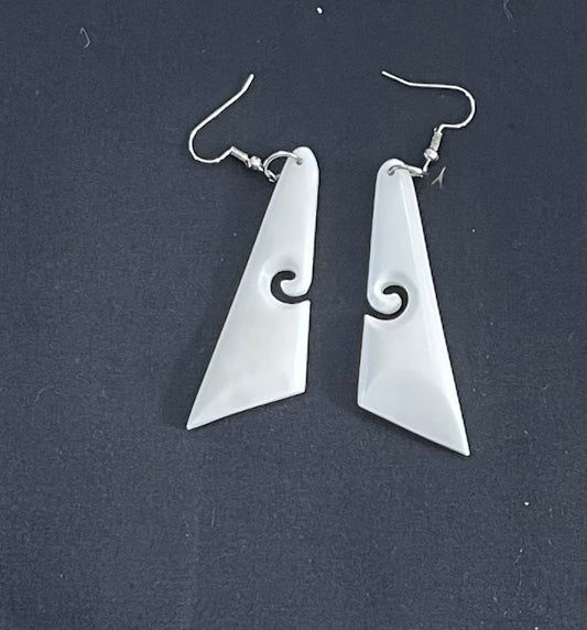 Koru Design - Bone Carved Earrings