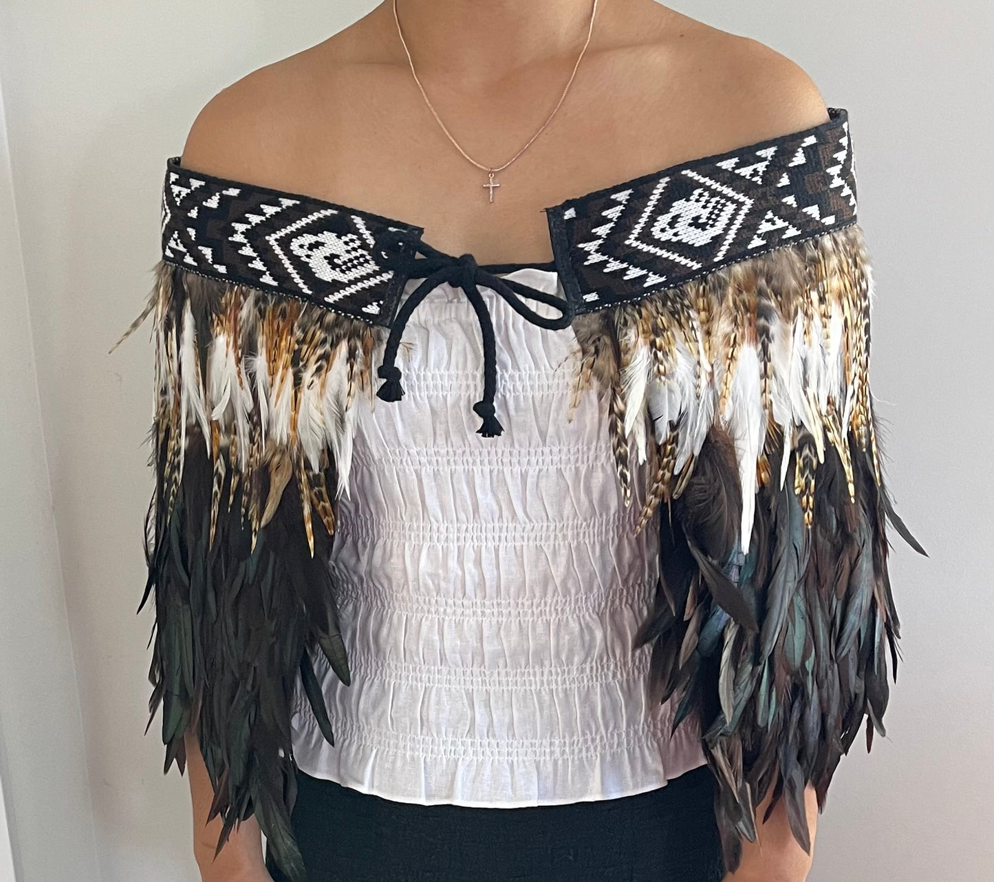 Chocolate Brown Maori Half Korowai Cape