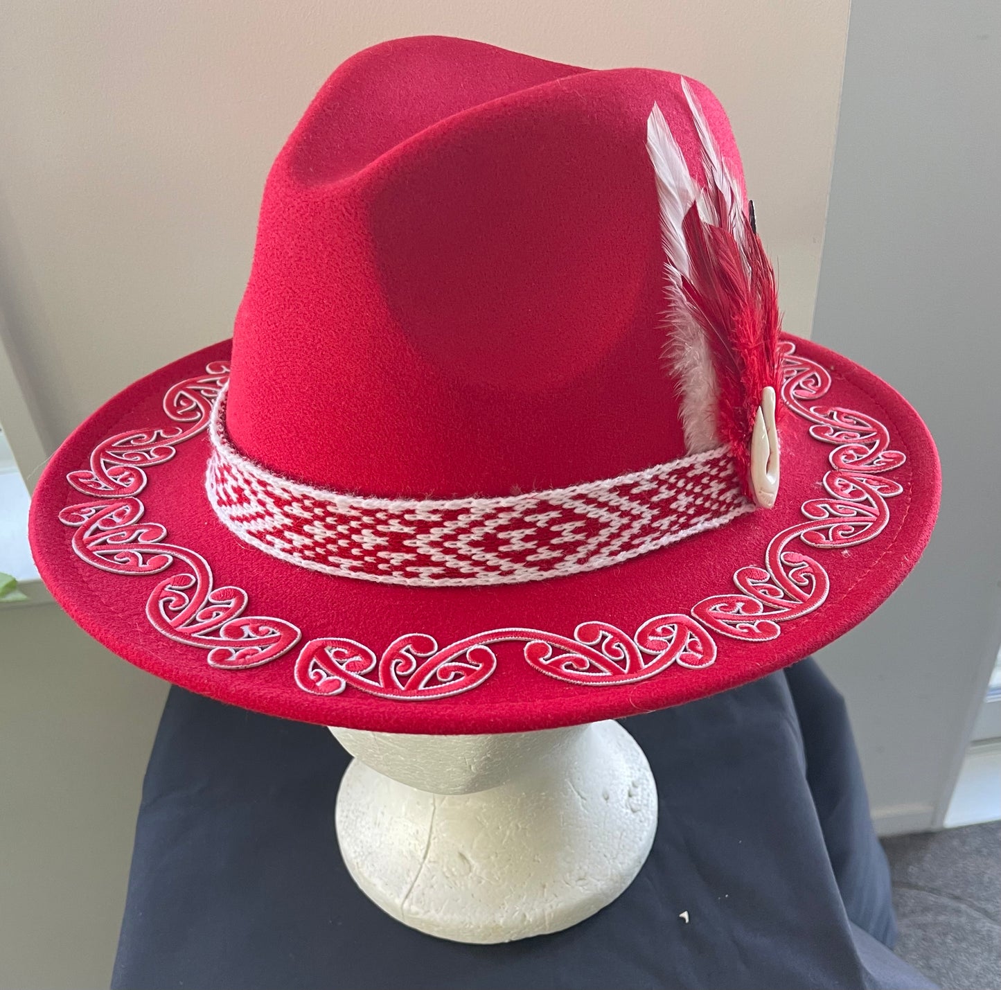 Potae - red Fedora Felt Hat