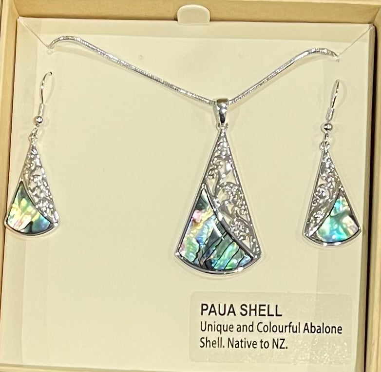 Paua Necklace and Earrings