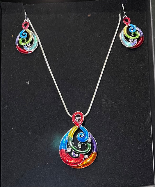 Colourful Koru Necklace Set