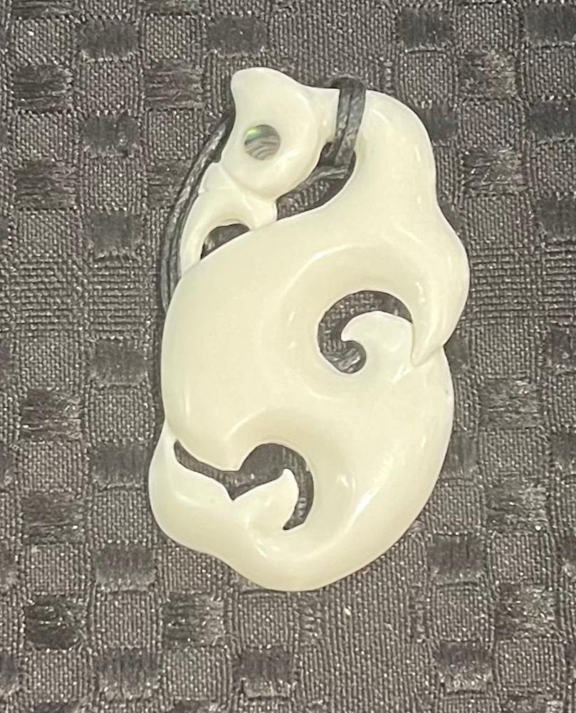 Manaia Carving - Bone Carving Necklace - Bone Carving Maori