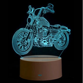 3D Colour Changing LED Night Light - Motor Bike