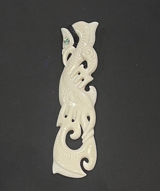 Large manaia Pendant - Bone Carving
