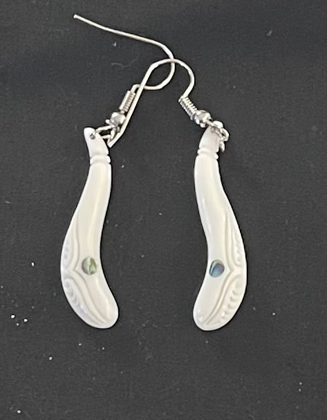 Small Drop - Bone Carved Earrings