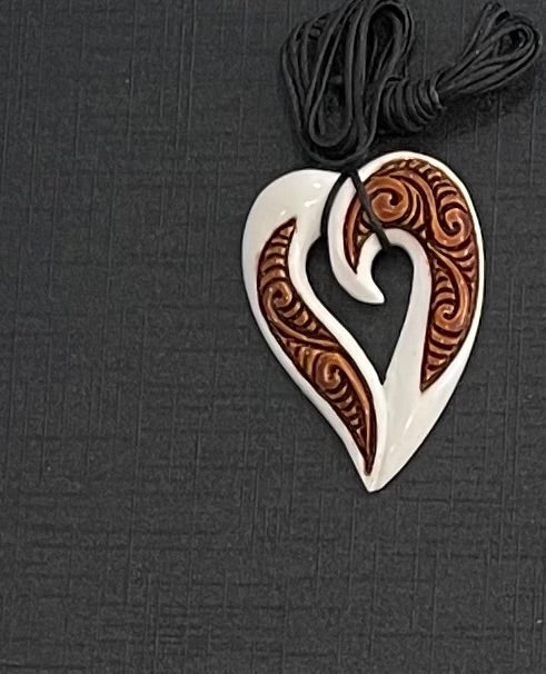 Bone Heart Necklace - Bone Carving