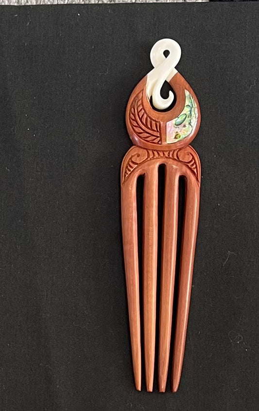 Bone wood Heru - Koru 4 Prong Small