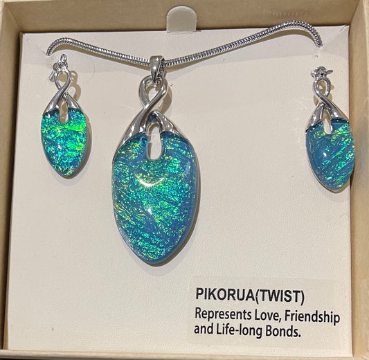 Blue Necklace and Earrings