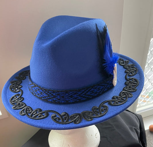 Potae - Royal Blue Fedora Felt Hat