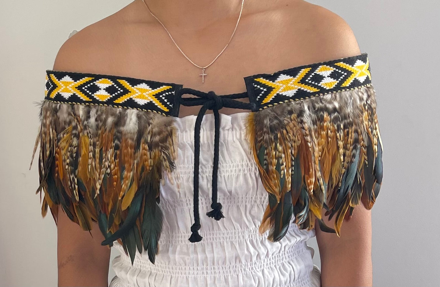 Gold Feathered Maori Cape