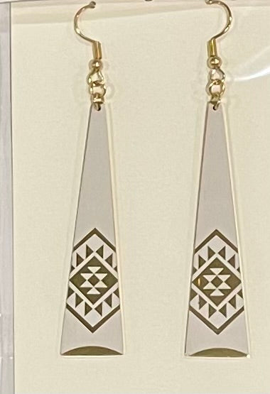 White and gold Earrings