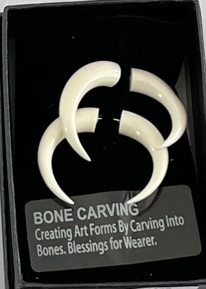 Tusk Shape- Bone Carved Earrings