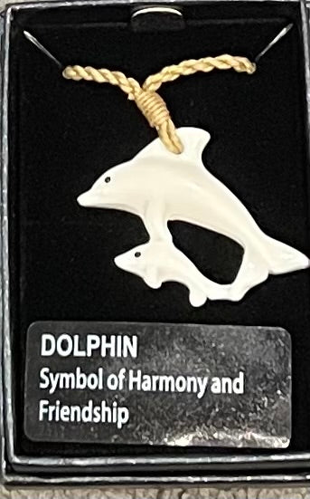 Dolphin Necklace - Bone Carving