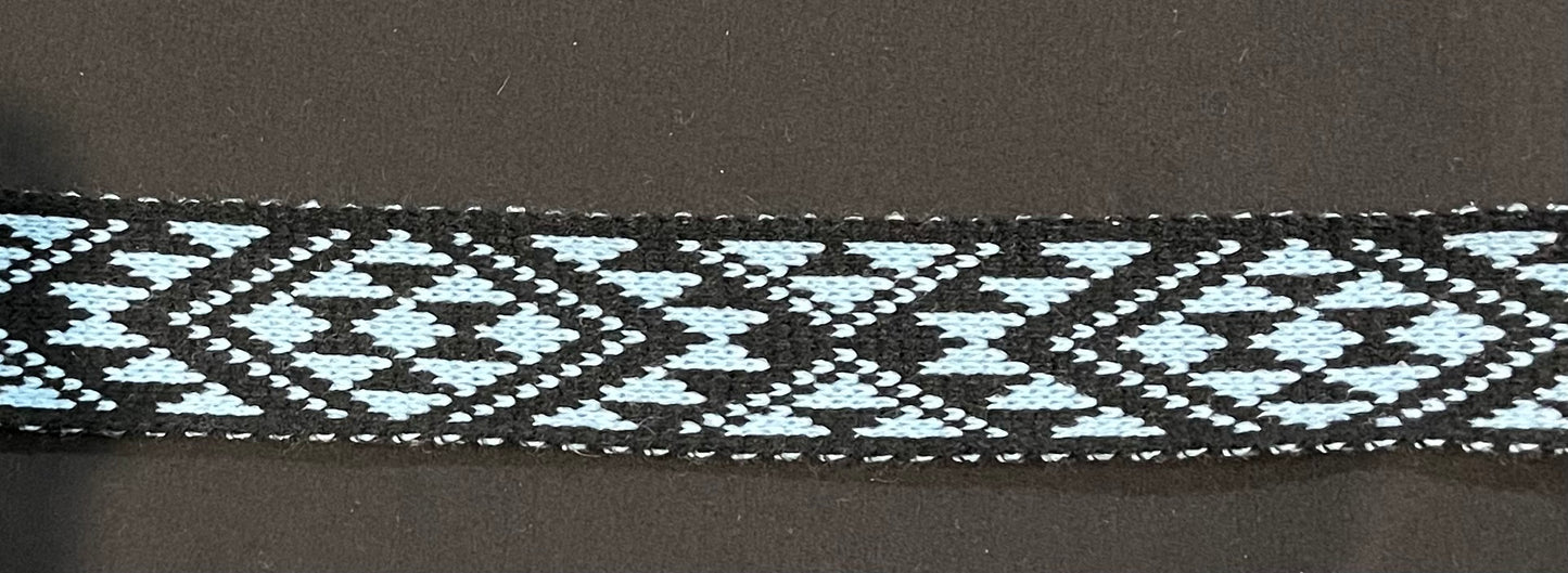 Pale blue and black - Taniko Band 2inch