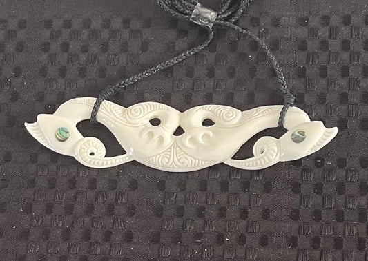 Manaia Breastplate Pendant - Bone Carving