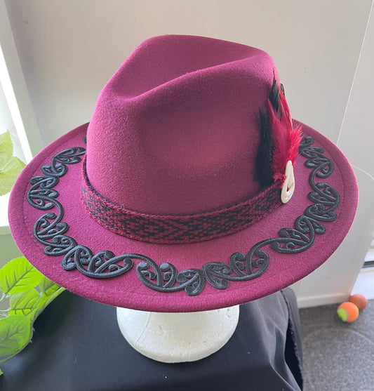 Potae - Maroon Fedora Felt Hat