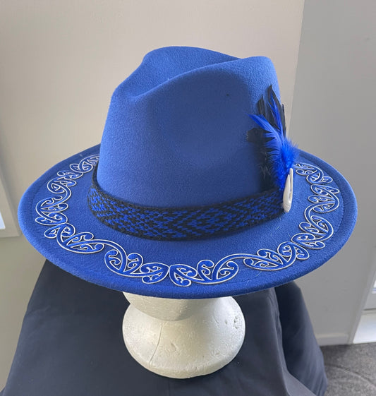 Potae - Royal Blue Fedora Felt Hat