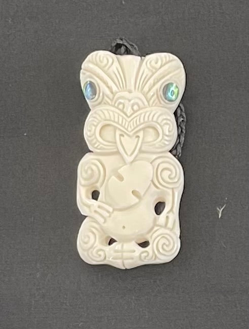 Hei Tiki - Carved Bone Necklace - Bone Carving